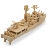 Navy Battleship Destroyer Boat Model Kit Wooden 3D Puzzle 13 Inches Long , dimensions in inches: 13 x 5 x 2.25