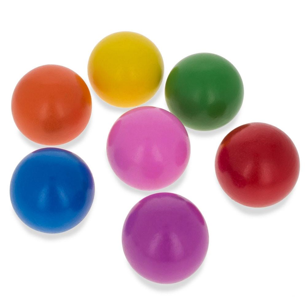 Set of 7 Colorful Wooden Balls 1.5 Inches Diameter in Purple color Round