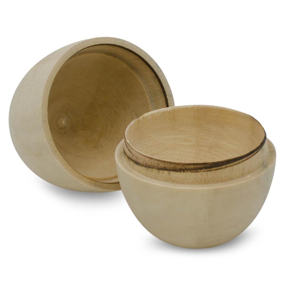 Hollow Fillable Unfinished Wooden Easter Egg 2.75 Inches in Beige color Oval