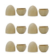 Set of 6 Fillable Unfinished Wooden Eggs 2.75 Inches in Beige color, Oval shape