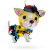 Glass Chic Chihuahua - Blown Glass Christmas Ornament in Multi color