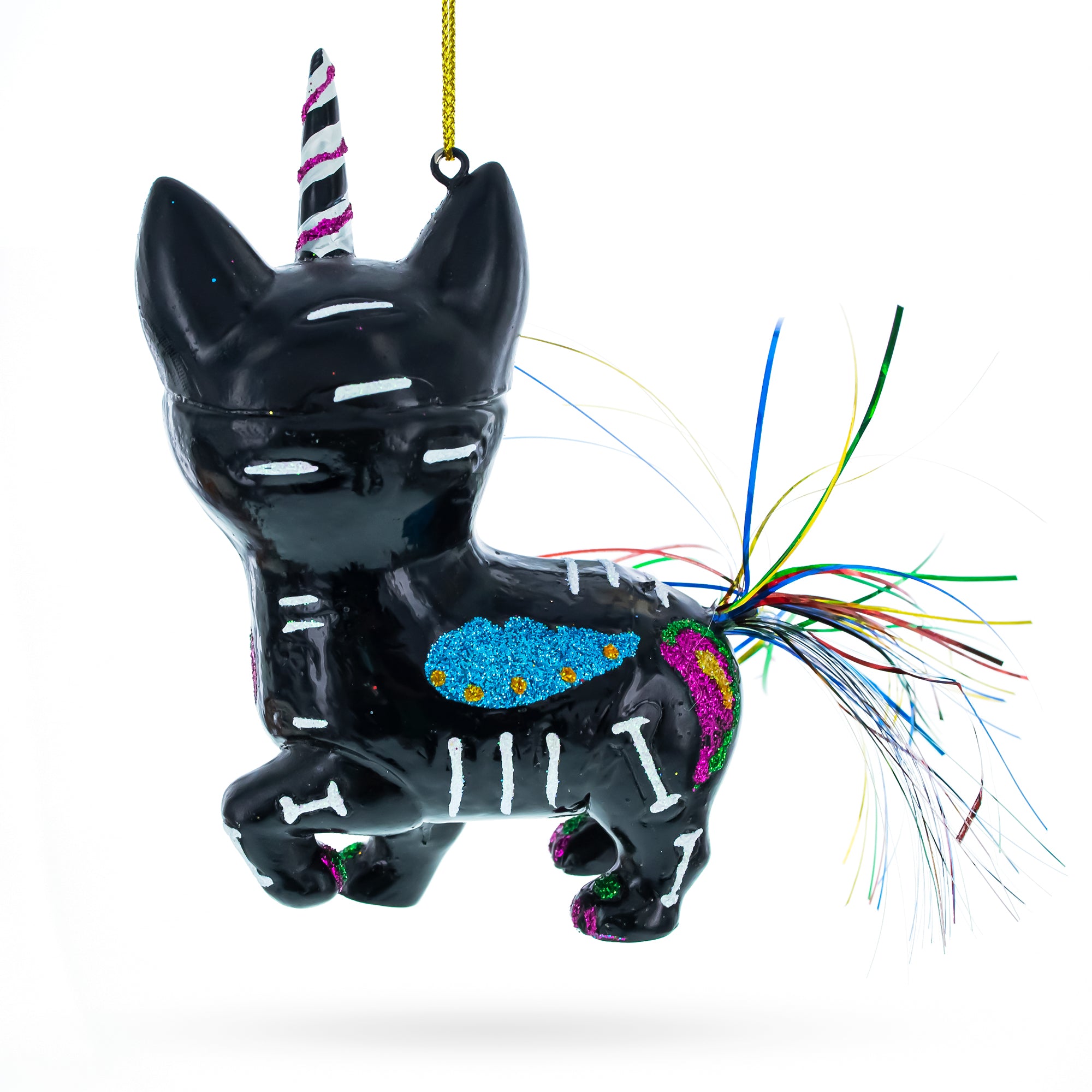 BestPysanky online gift shop sells black cat halloween glass christmas ornament ornaments animals cats thick made high-quality ensures stunning shine lasting durability exquisitely hand-painted highlights vibrant colors intricate details unique appeal includes hanging cord effortless