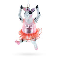 Ballerina Cow Glass Christmas Ornament in Pink color Figurine