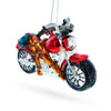 Glass Rugged Hunter's Motorcycle - Blown Glass Christmas Ornament in Multi color
