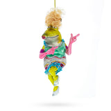 Funky Disco Dancing Frog Blown Glass Christmas Ornament in  color