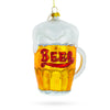 Glass Frothy Beer Mug - Blown Glass Christmas Ornament in Orange color