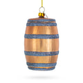 Aged Whiskey Barrel Glass Christmas Ornament in Brown color Figurine