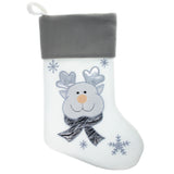 Shop Set of 3 Gold and Silver, on White Felt Santa, Reindeer Christmas Stockings 15 Inches. Buy Christmas Decor Christmas Stockings White   for Sale by Online Gift Shop BestPysanky Christmas stockings sock holiday stocking xmas decoration personalized knit embroidered custom holders cheap plaid knitted felt rustic crochet vintage classic needlepoint red xmas decoration sock