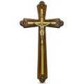 Hand Carved Wooden Wall Crucifix 10 Inches in Brown color