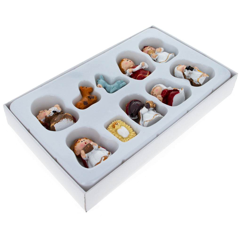 Set of 10 Miniature Nativity Scene Children FigurinesChina , dimensions in inches: 1.5 x 4.8 x 1.25