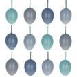 Set of 12 Pastel Blue Plastic Easter Egg Ornaments 2.35 Inches in Blue color Oval