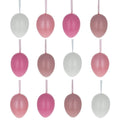 Bag of 12 Pastel Rose Plastic Easter Egg Ornaments 2.35 Inches in Red color Oval