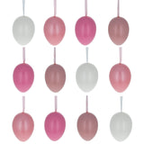 Bag of 12 Pastel Rose Plastic Easter Egg Ornaments 2.35 Inches in Red color Oval