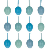 Resin Bag of 12 Miniature Pastel Blue Plastic Easter Egg Ornaments 1.5 Inches in Blue color Oval