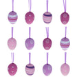 Bag of 12 Miniature Pastel Purple Plastic Easter Egg Ornaments 1.5 Inches in Purple color, Oval shape