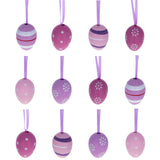 Bag of 12 Miniature Pastel Purple Plastic Easter Egg Ornaments 1.5 Inches in Purple color Oval