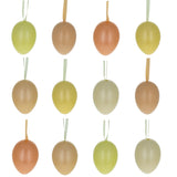 Bag of 12 Pastel Yellow Colors Plastic Easter Egg Ornaments 2.35 Inches in Yellow color Oval