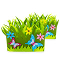 Set of 2 Colorful Felt Butterfly and Flower Spring Centerpieces for Tables and Shelves 6 Inches Tall in Green color