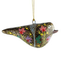 Grosbeak Bird Hand Painted Wooden Christmas Ornament 6 Inches Long in Multi color Figurine