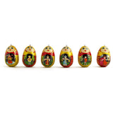 6 Fairy Tales Wooden  Dolls Christmas Ornaments 2.25 Inches in  color