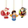 Wood Scottish Bagpiper, Angel & Santa Wooden Christmas Ornaments in Multi color