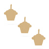 3 Cupcakes with Candles Unfinished Wooden Shapes Craft Cutouts DIY Unpainted 3D Plaques 4 Inches by BestPysanky