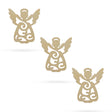 3 Angels Unfinished Wooden Shapes Craft Cutouts DIY Unpainted 3D Plaques 4 Inches in  color