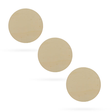 Wood 3 Circles Unfinished Wooden Shapes Craft Cutouts DIY Unpainted 3D Plaques 4 Inches in Beige color Round