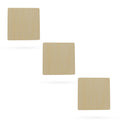 3 Squares Unfinished Wooden Shapes Craft Cutouts DIY Unpainted 3D Plaques 4 Inches in Beige color Square