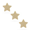 Wood 3 Stars Unfinished Wooden Shapes Craft Cutouts DIY Unpainted 3D Plaques 4 Inches in Beige color Star