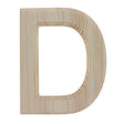Unfinished Wooden Arial Font Letter D (6.25 Inches) in Beige color,  shape