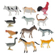 Set of 12 Miniature Resin Farm Animal Figurines 2 Inches in Multi color