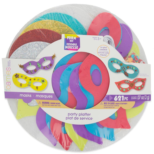 Set of 16 Foam Masks DIY Craft Kit in Multi color,  shape