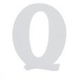 Courier Font White Color Wooden Letter Q (6 Inches) in White color,  shape