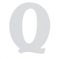 Courier Font White Color Wooden Letter Q (6 Inches) in White color