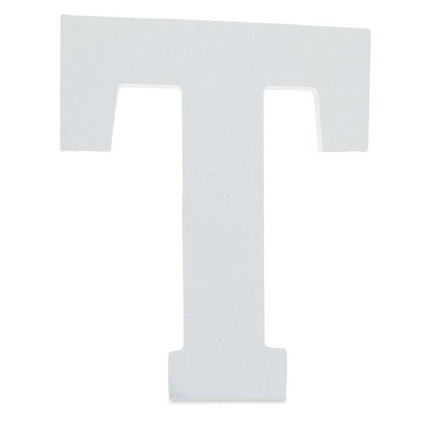 Courier Font White Color Wooden Letter T (6 Inches) in White color