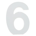 Courier Font White Color Wooden Number 6 (6 Inches) in White color