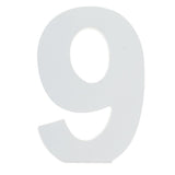 Courier Font White Color Wooden Number 9 (6 Inches) in White color