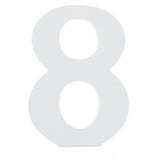 Courier Font White Color Wooden Number 8 (6 Inches) in White color,  shape