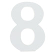 Courier Font White Color Wooden Number 8 (6 Inches) in White color