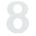 Courier Font White Color Wooden Number 8 (6 Inches) in White color