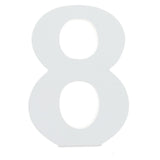 Courier Font White Color Wooden Number 8 (6 Inches) in White color