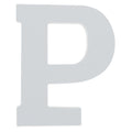 Courier Font White Color Wooden Letter P (6 Inches) in White color