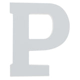 Courier Font White Color Wooden Letter P (6 Inches) in White color,  shape