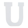 Courier Font White Color Wooden Letter U (6 Inches) in White color,  shape