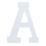 Wood Courier Font White Color Wooden Letter A (6 Inches) in White color