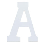 Courier Font White Color Wooden Letter A (6 Inches) in  color