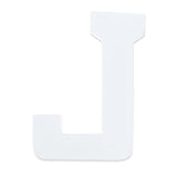Courier Font White Color Wooden Letter J (6 Inches) in White color,  shape