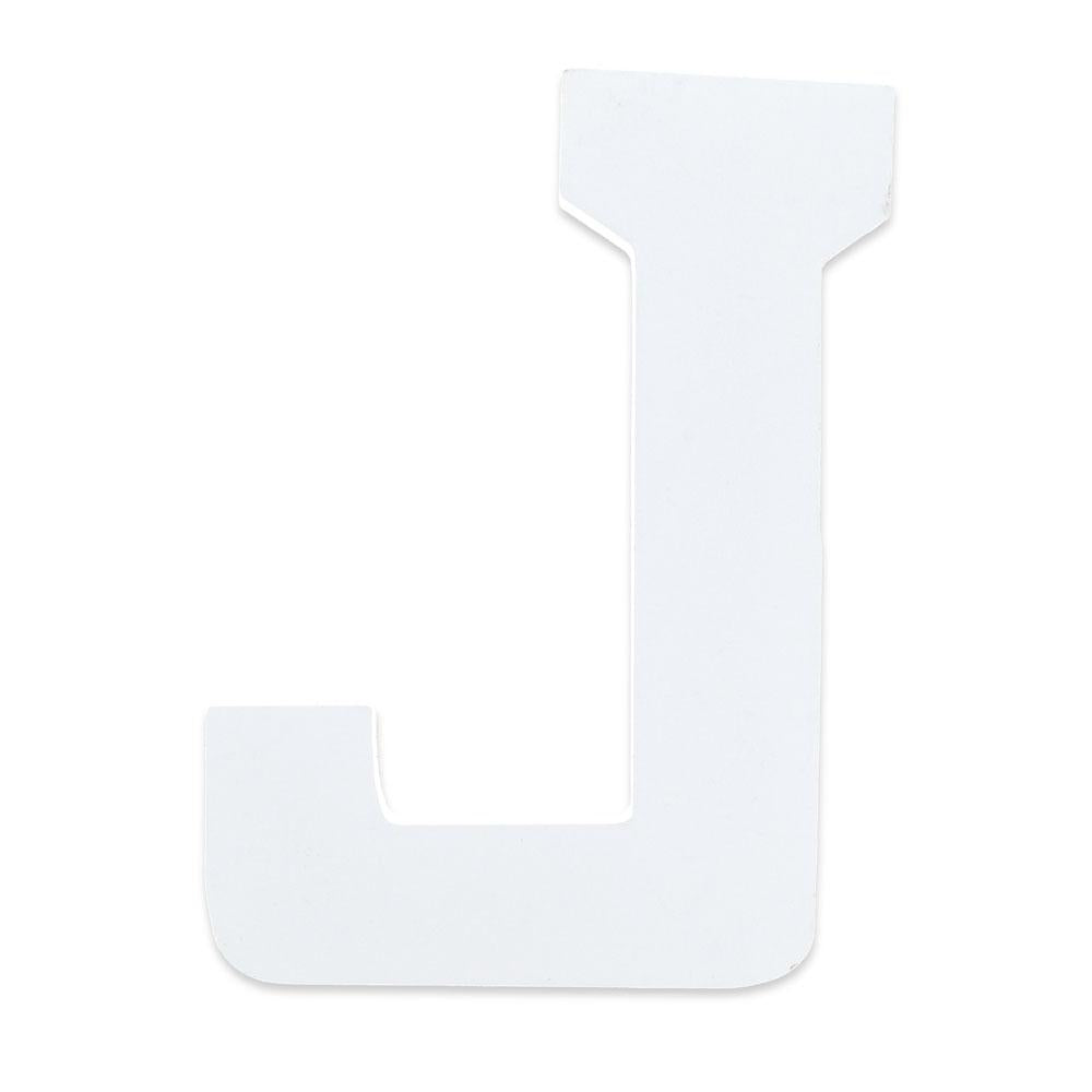 Courier Font White Color Wooden Letter J (6 Inches) in White color