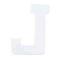 Courier Font White Color Wooden Letter J (6 Inches) in White color